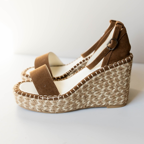 OASIS SOCIETY Madris Brown Espadrille Wedges Size 8.5 - Picture 2 of 4